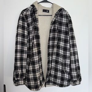plaid sherpa shacket